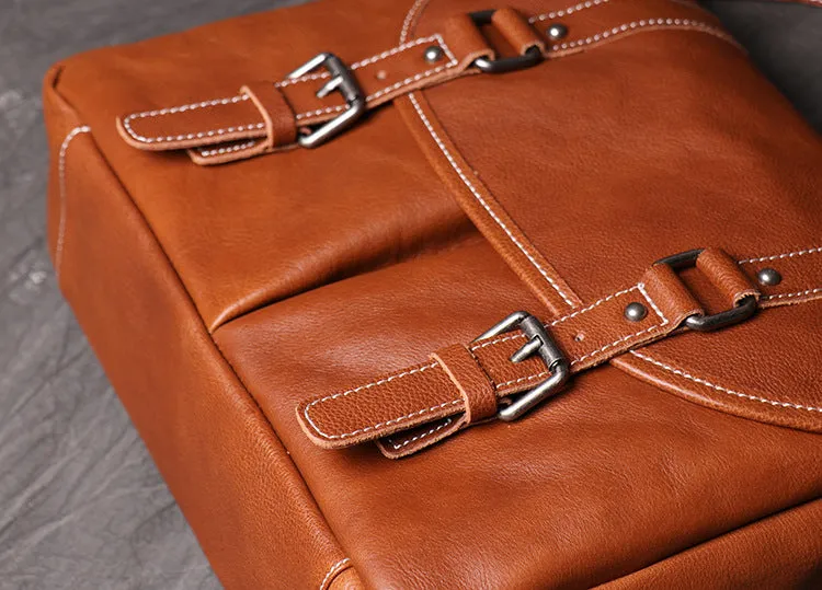 Full Grain Leather Messenger Bag Mens Leather Shoulder Bag Handmade Leather Crossbody Bag