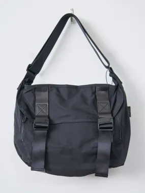 Gabardine Messenger Bag - Black