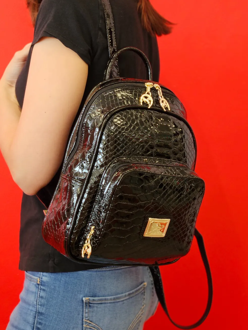 Gallop Patent Leather Backpack