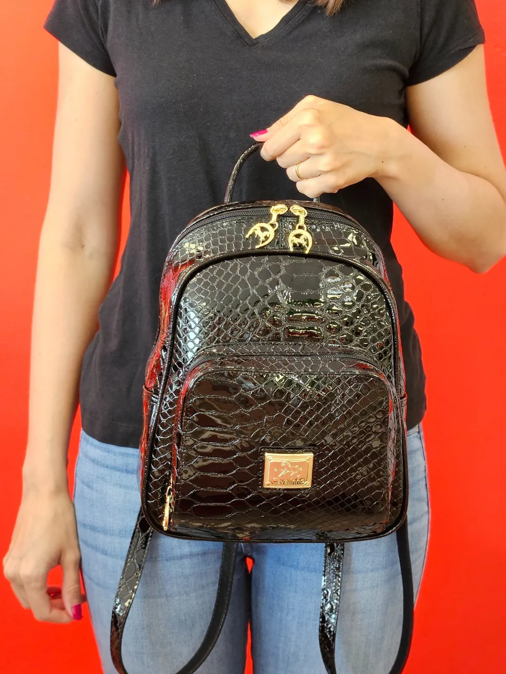 Gallop Patent Leather Backpack