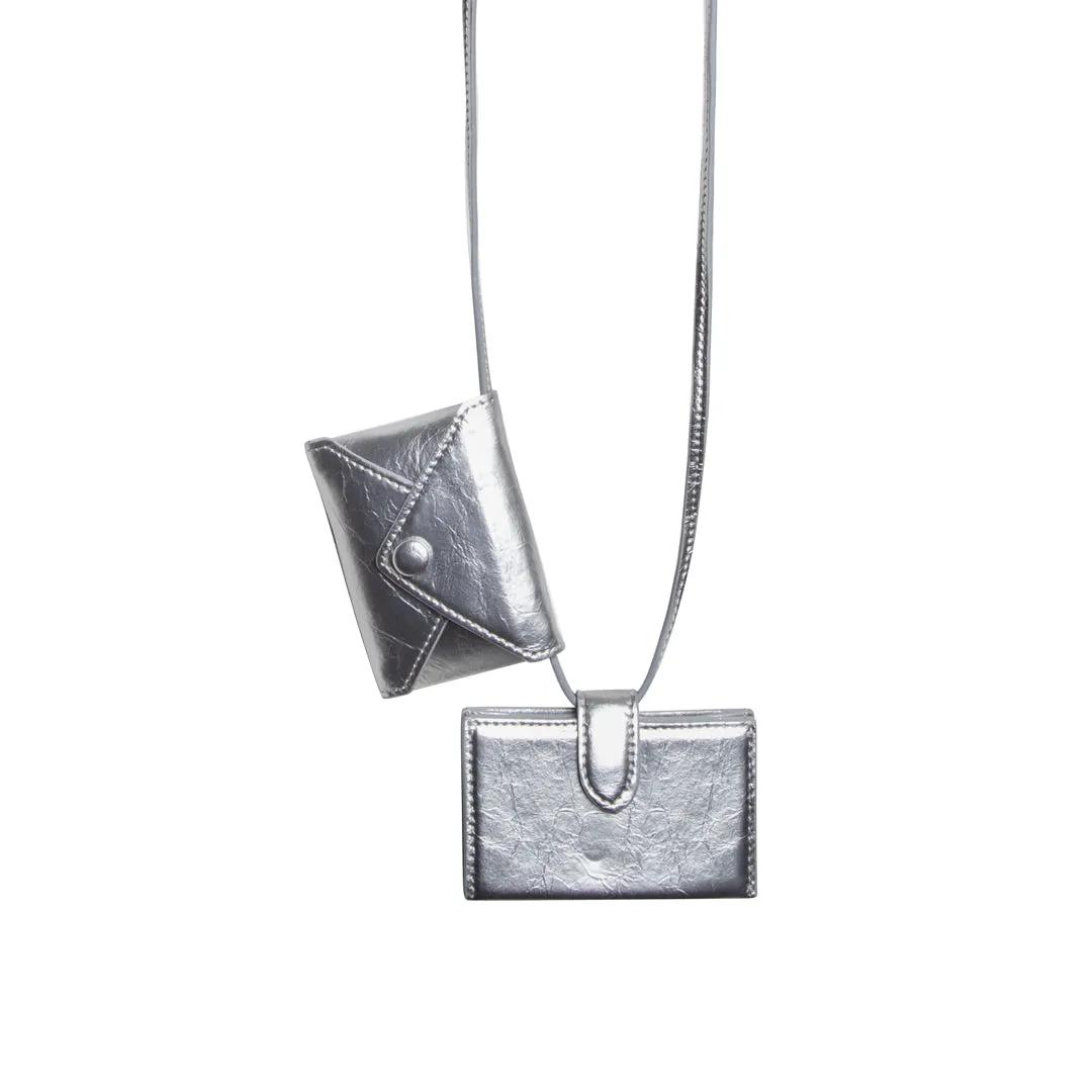 Gemini Envelope Neck Bag - Silver