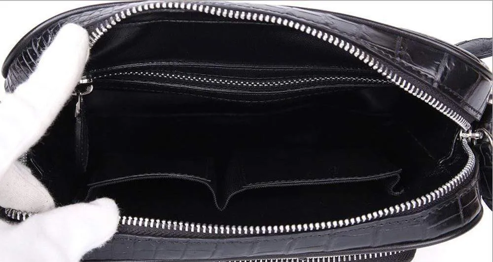 Genuine Crocodile  Leather Messenger Bag