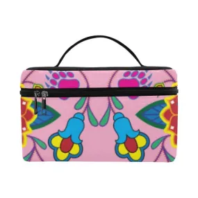 Geometric Floral Winter-Sunset Cosmetic Bag/Large