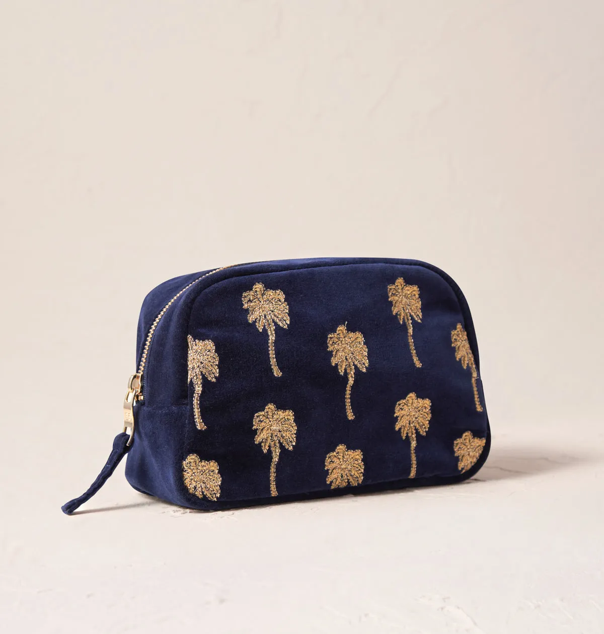 Gold Palm Makeup Bag