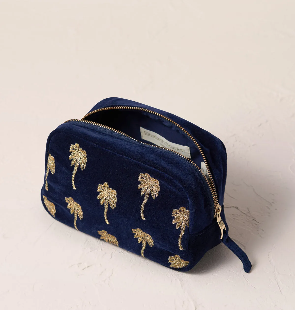 Gold Palm Makeup Bag