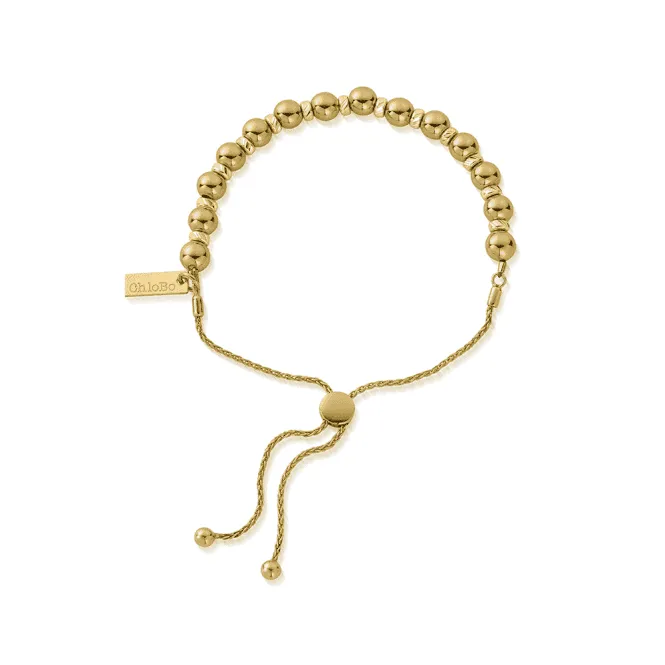 Gold Sparkle Ball Adjuster Bracelet GBSBA