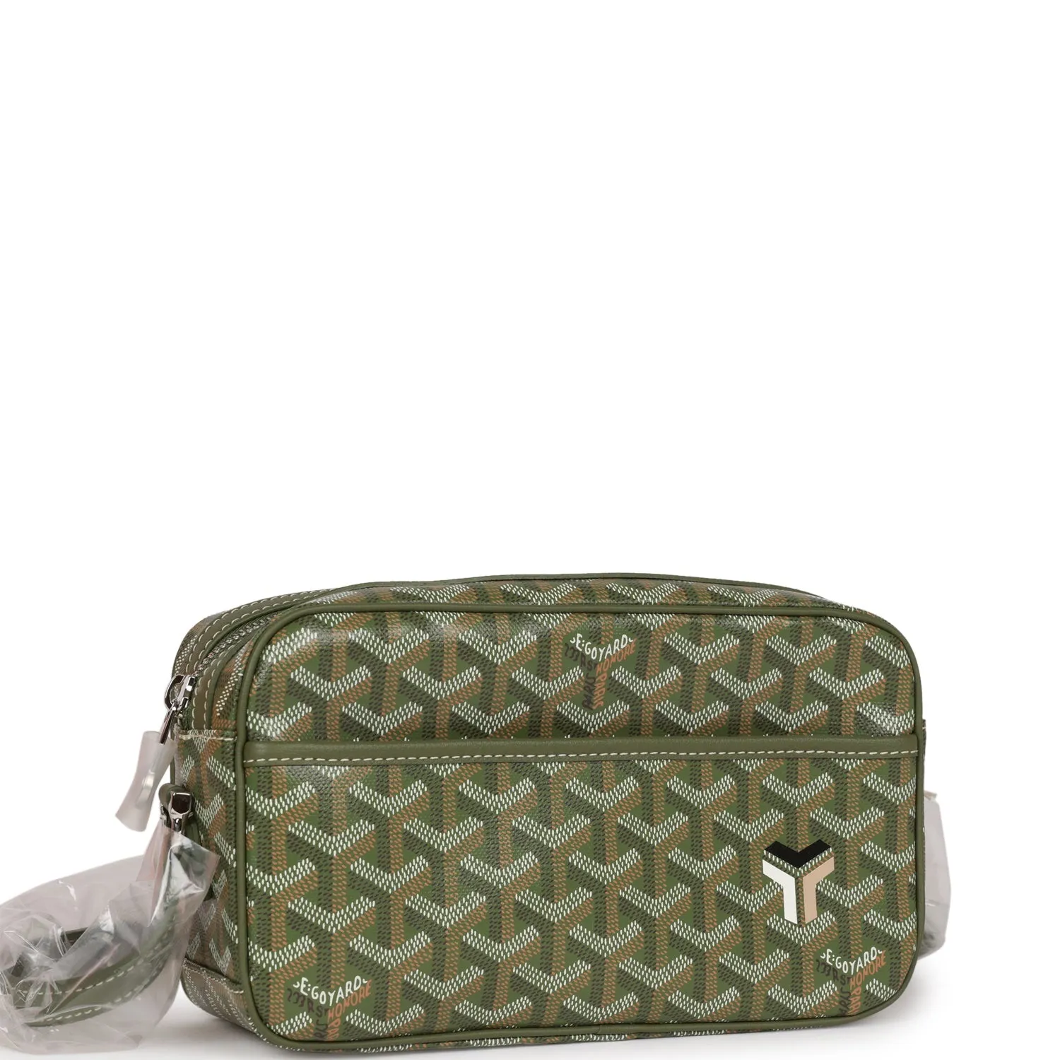 Goyard Goyardine Khaki Cap Vert PM Bag Silver Hardware