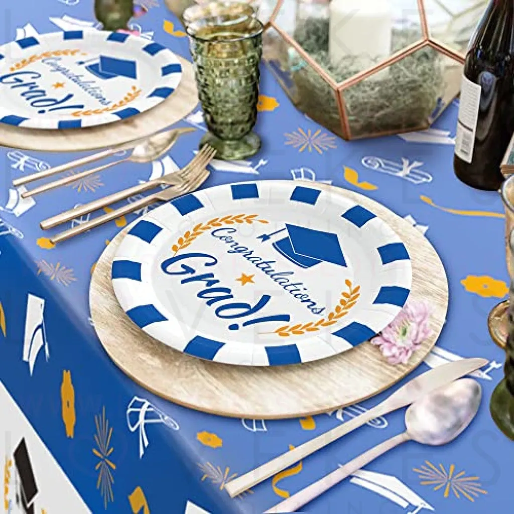 Graduation Party Decorations 2023, Graduation Plates and Napkins 2023, Graduation Party Supplies, Graduation Decorations Class of 2023 Includes Graduation Plates Napkins Tablecloth Tableware Set Blue