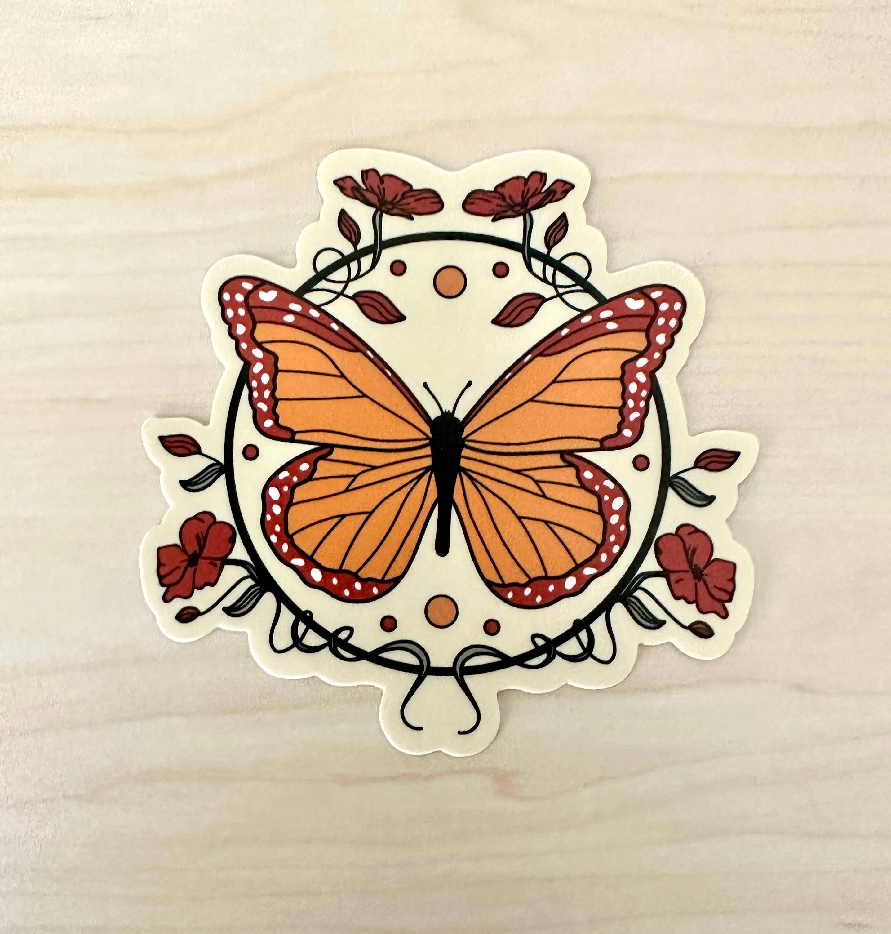 Graphic Heart - Monarch Butterfly - Vinyl Sticker