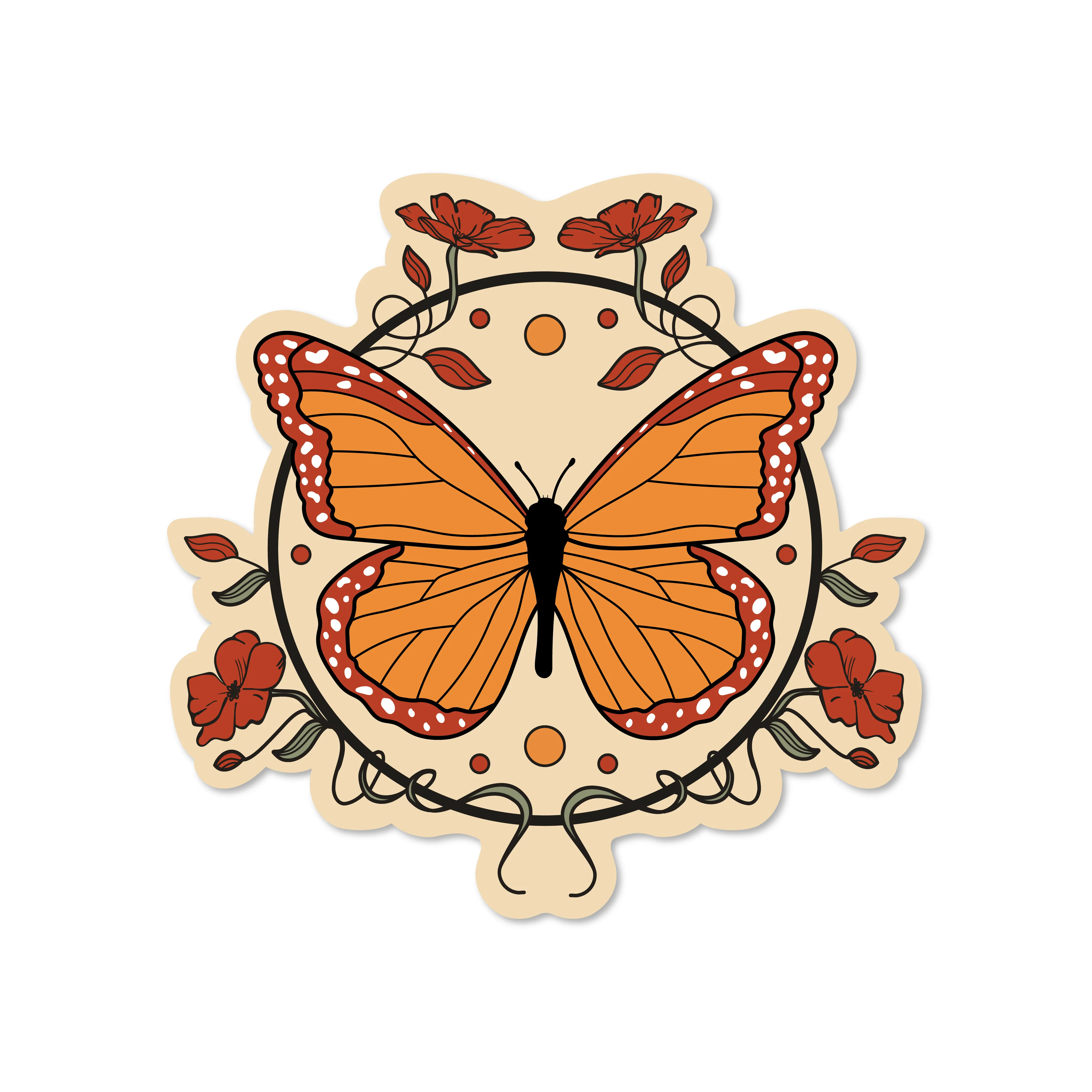 Graphic Heart - Monarch Butterfly - Vinyl Sticker