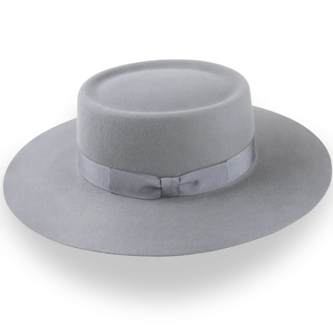 Grey Wide Brim Luxury Cowboy Hat in Durable Fur Felt | The Mesa