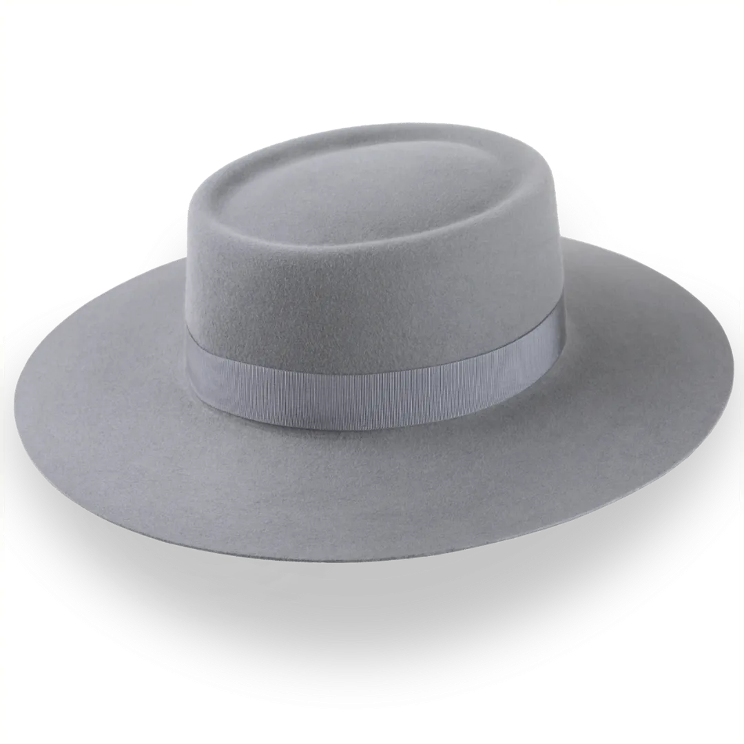 Grey Wide Brim Luxury Cowboy Hat in Durable Fur Felt | The Mesa