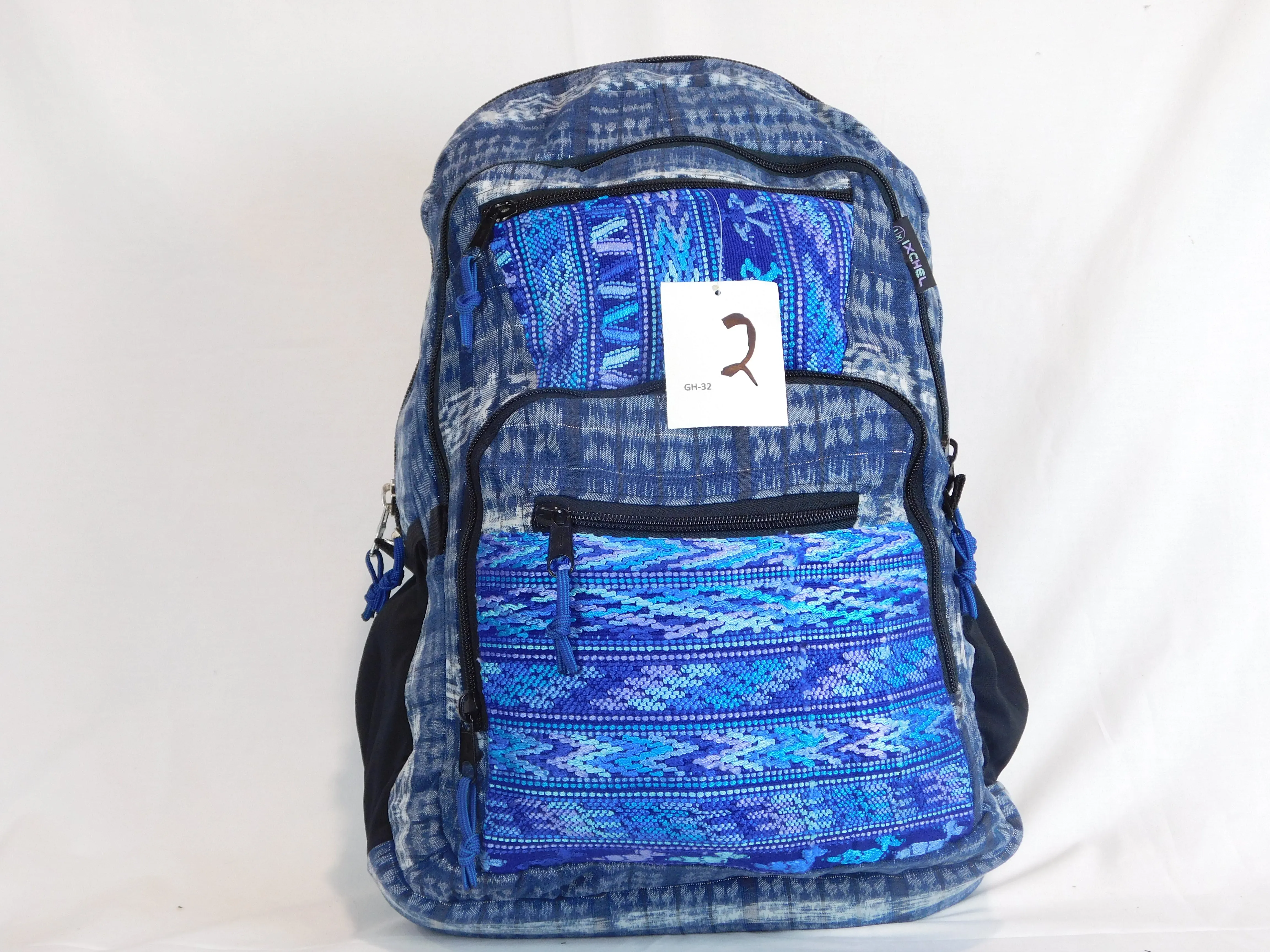 Hand-Woven Backpack with Hand-Brocaded Accents (Large)