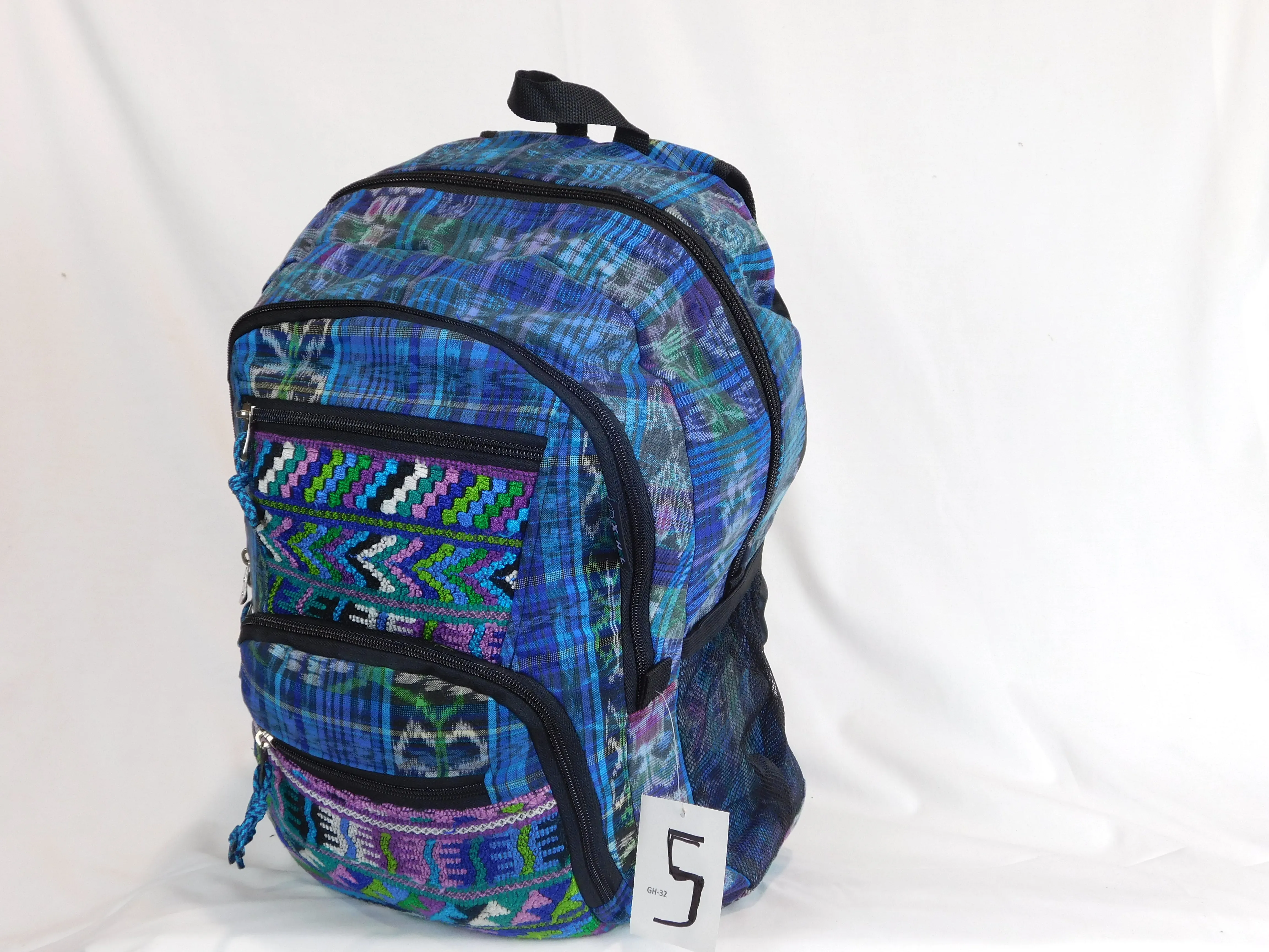 Hand-Woven Backpack with Hand-Brocaded Accents (Large)