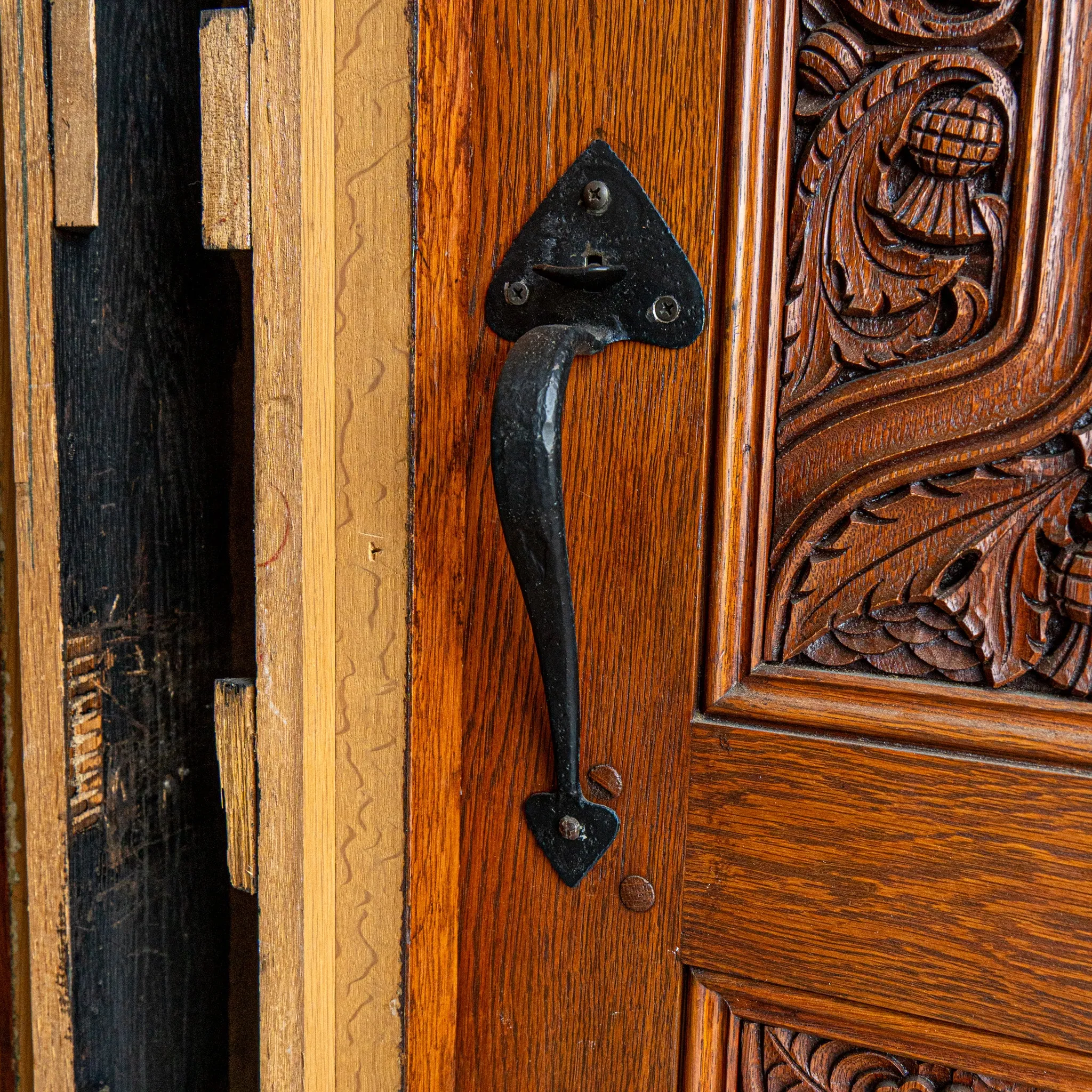 Handcarved Tudor Style Door