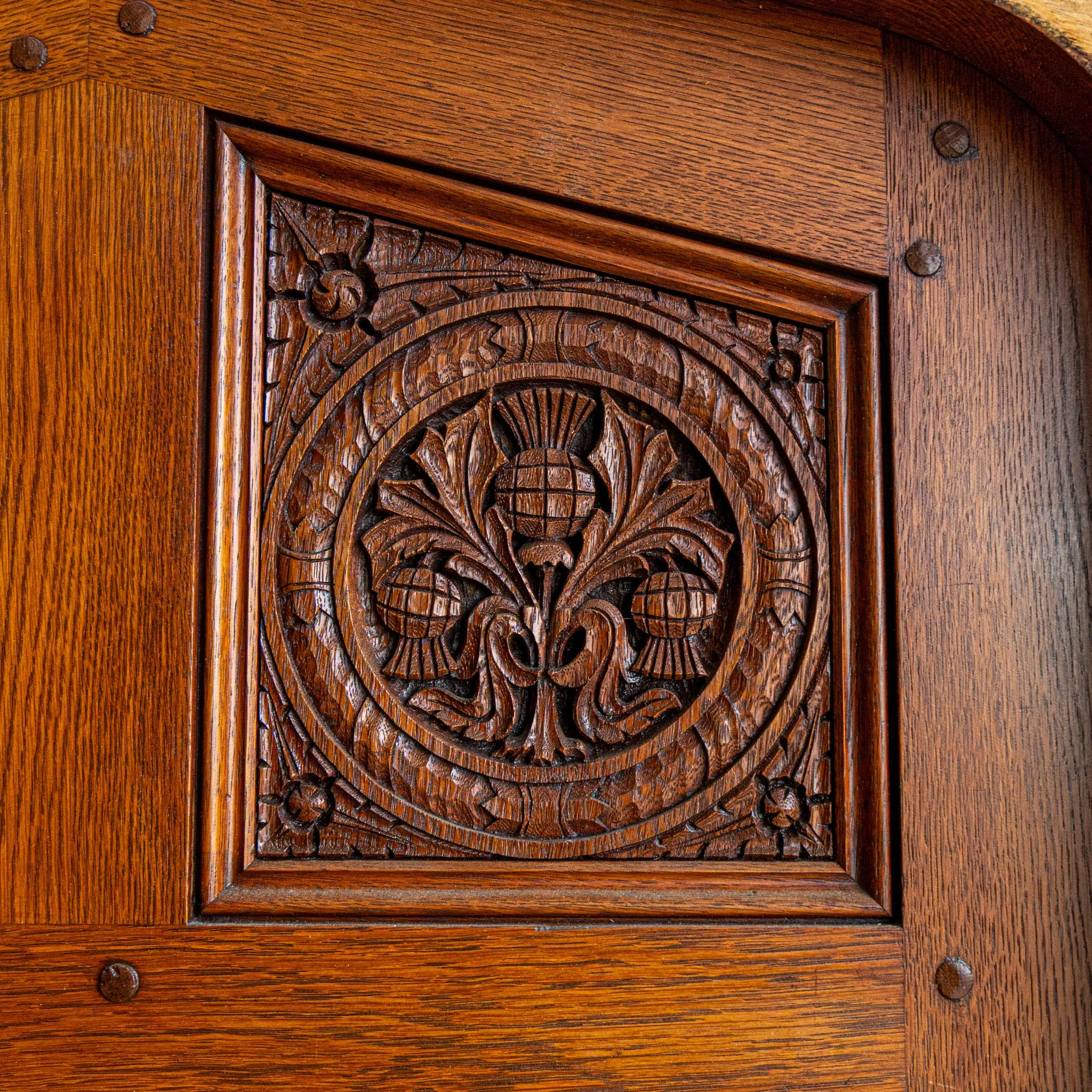 Handcarved Tudor Style Door