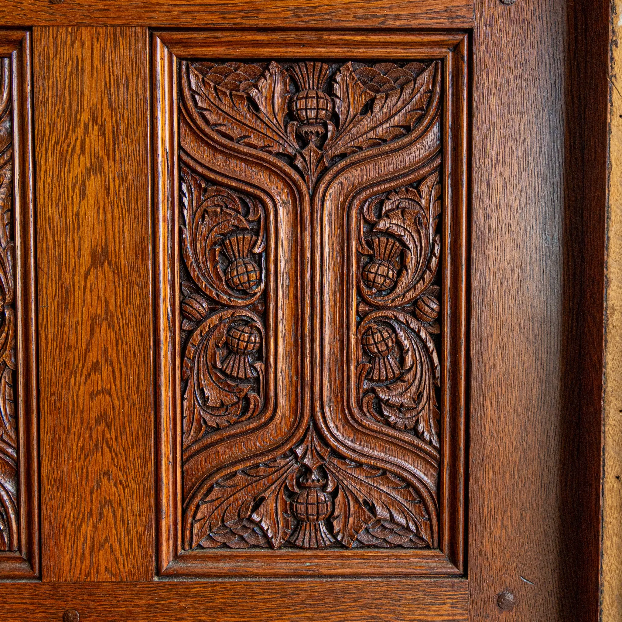 Handcarved Tudor Style Door