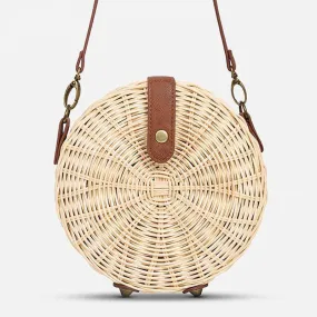 Handwoven Round Straw Bali Purse