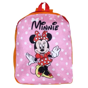 Heart Home Disney Minnie School Bag | Velvet Kids School Bags | Student Bookbag | School Bag for Girls & Boys | School Backpack for Kids | 2 Compartments | Orange