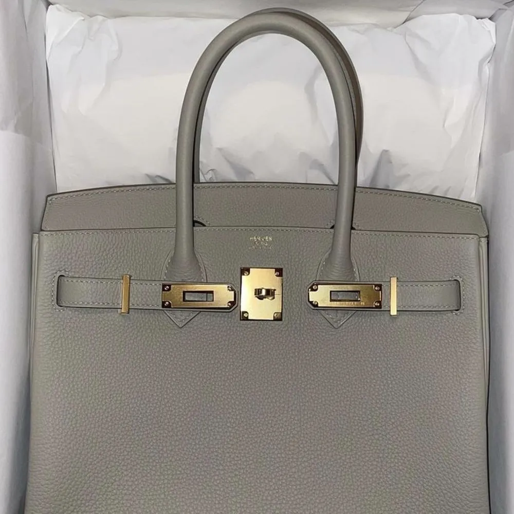 Hermès Birkin 30 Gris Perle Togo Gold Hardware GHW