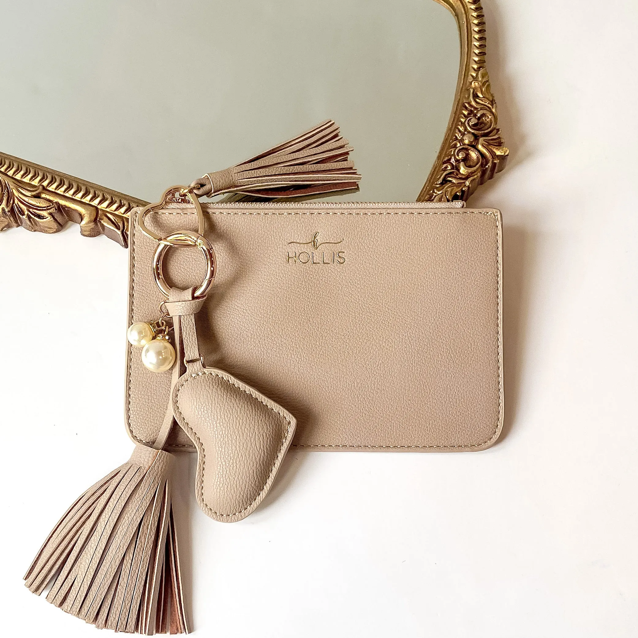 Hollis | Keychain Coin Pouch in Nude