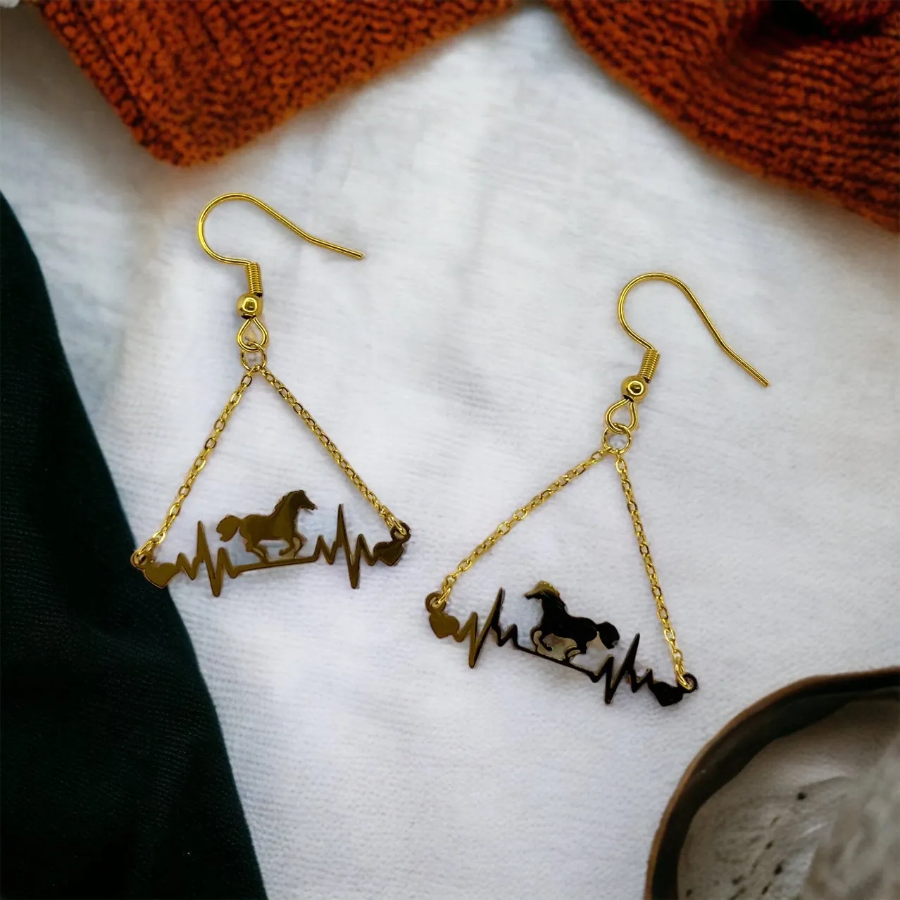 Horse Earrings - Delicate Horse Jewelry, Handmade Earrings, Delicate Jewelry, Horse Accessories