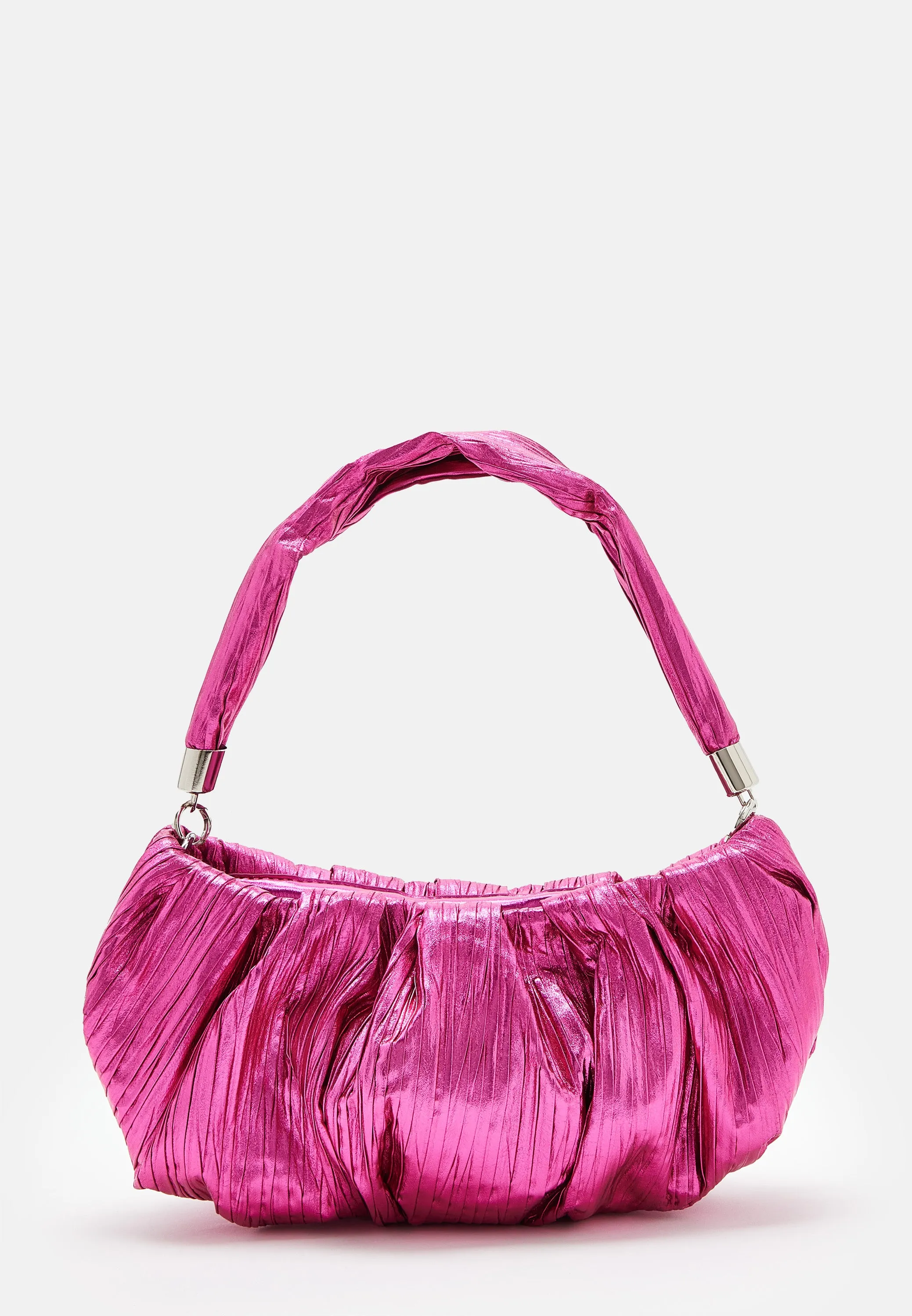 House Of Holland Crinkle Shoulder And Crossbody Bag Fuschia Pink