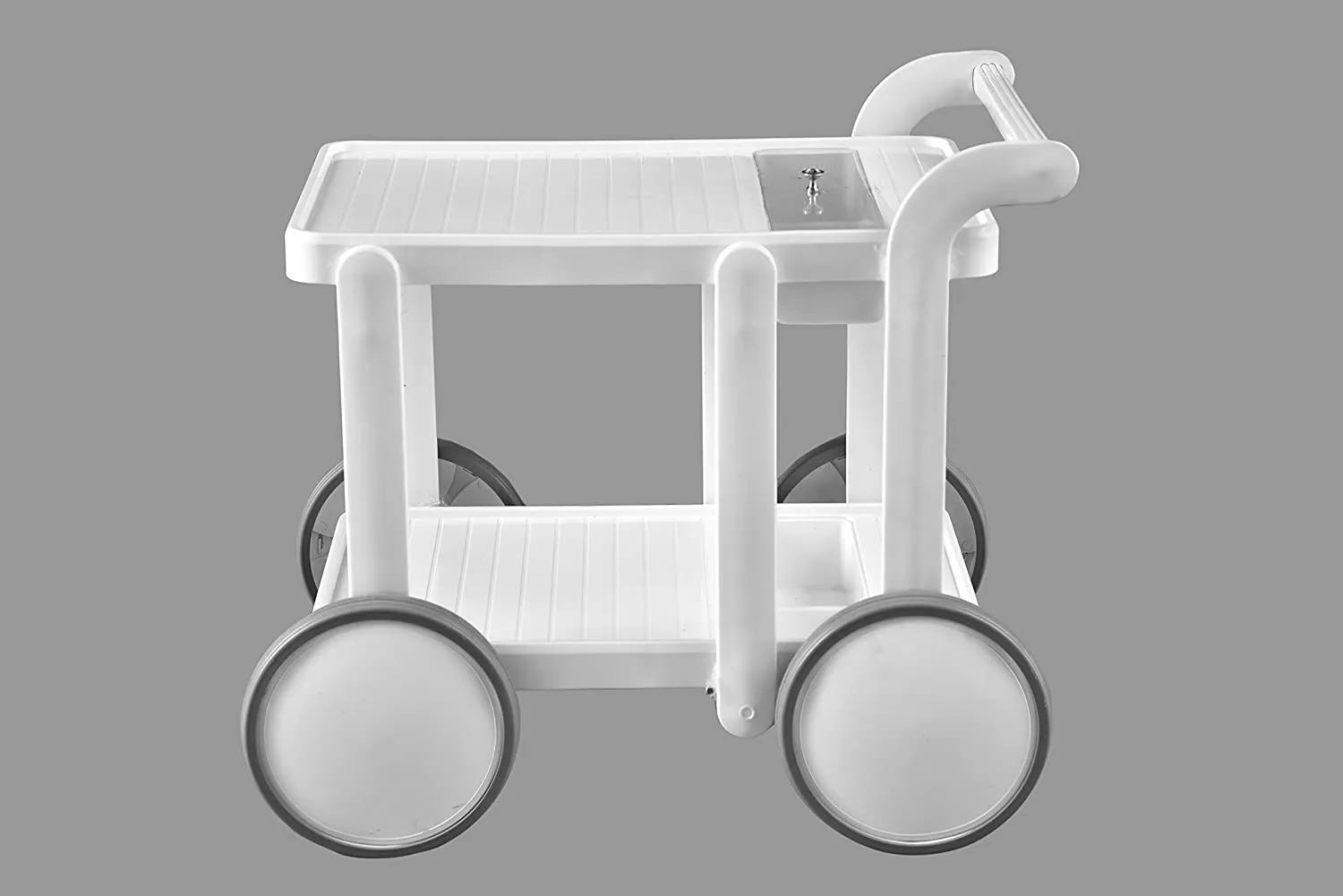 Italica Food Serving Trolley (Glossy Finish, White)