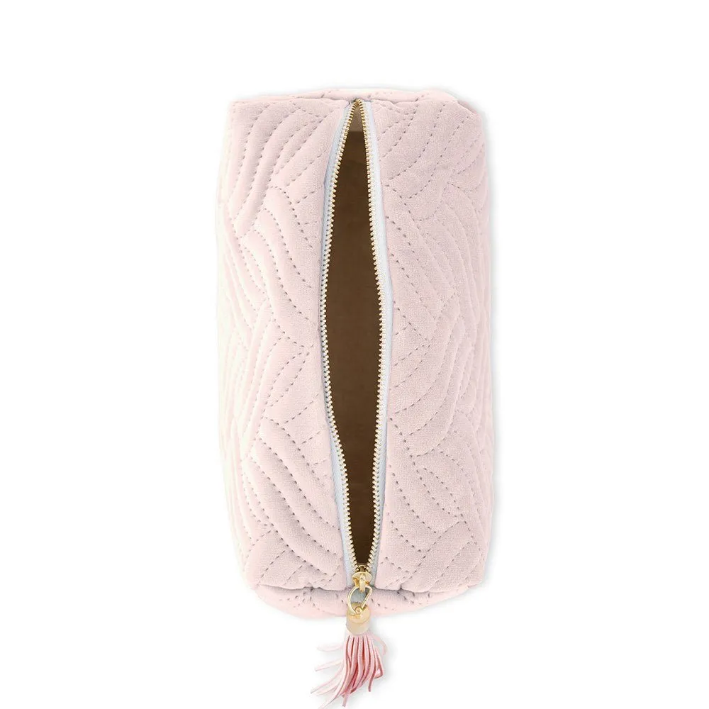 Ivory Velvet Makeup Bag