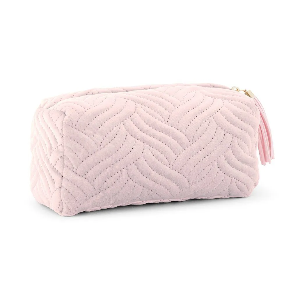 Ivory Velvet Makeup Bag