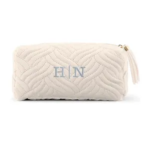 Ivory Velvet Makeup Bag