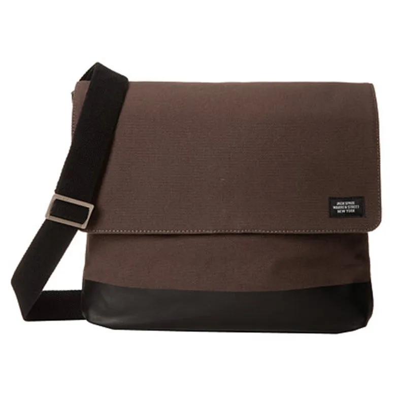 Jack Spade Canvas Messenger Bag Charcoal/ Black 