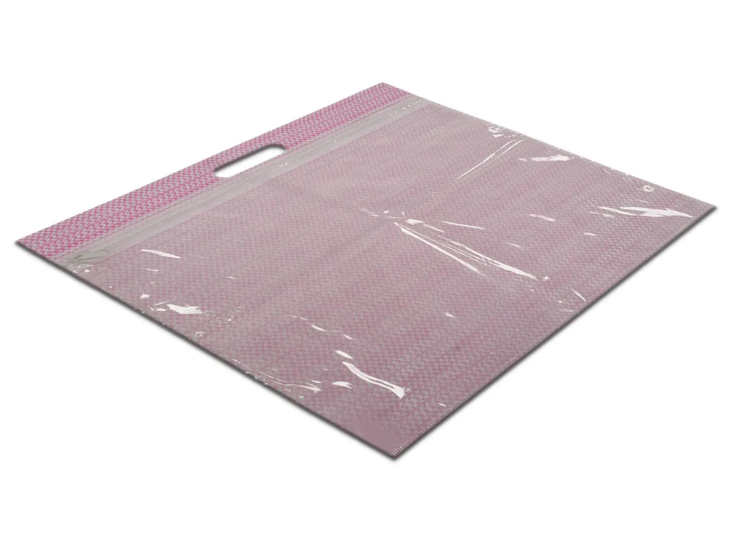 Kuber Industries Non-Woven Single Saree Covers With Transparent Window With Handle Pack of 12 (Pink)