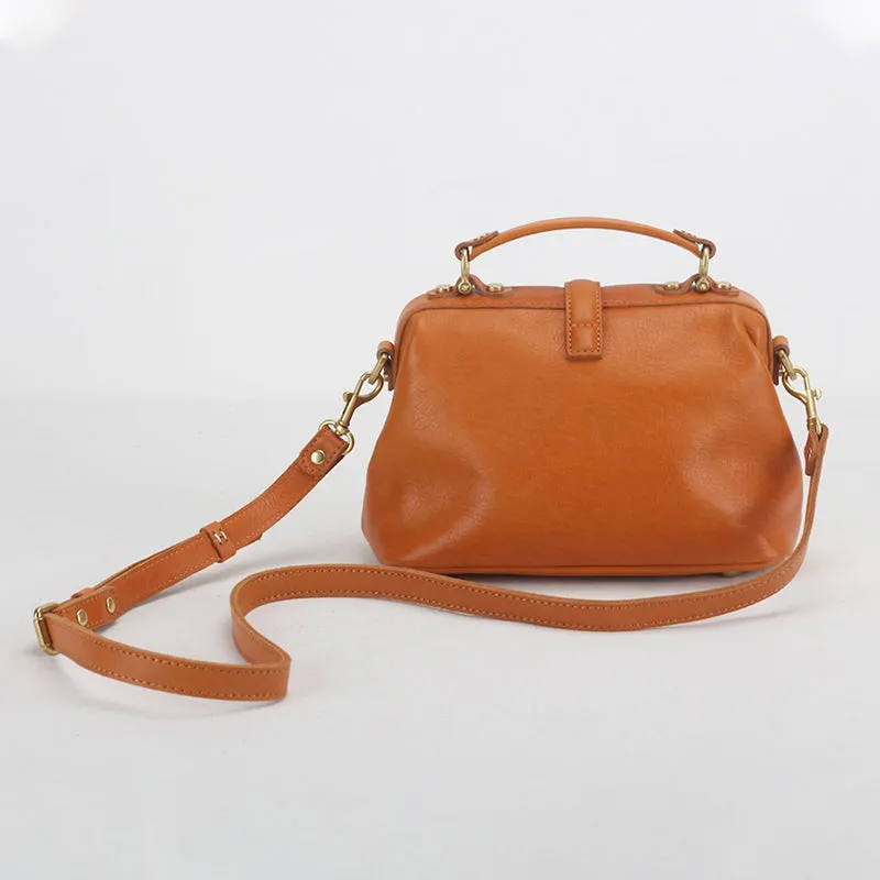 Ladies simple retro cowhide handmade bag (one shoulder or crossbody)