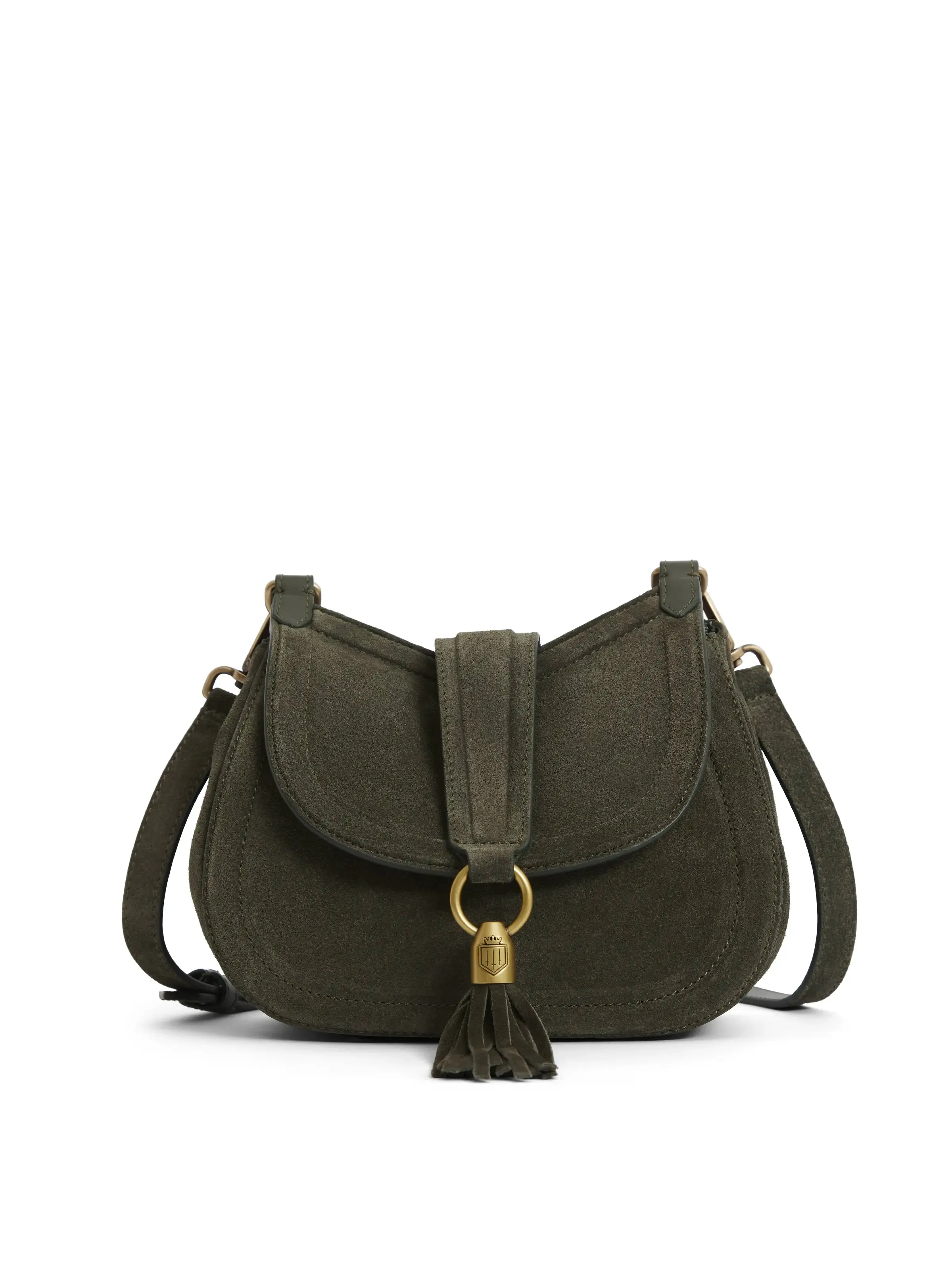 Langham Messenger Bag - Moss Green Suede