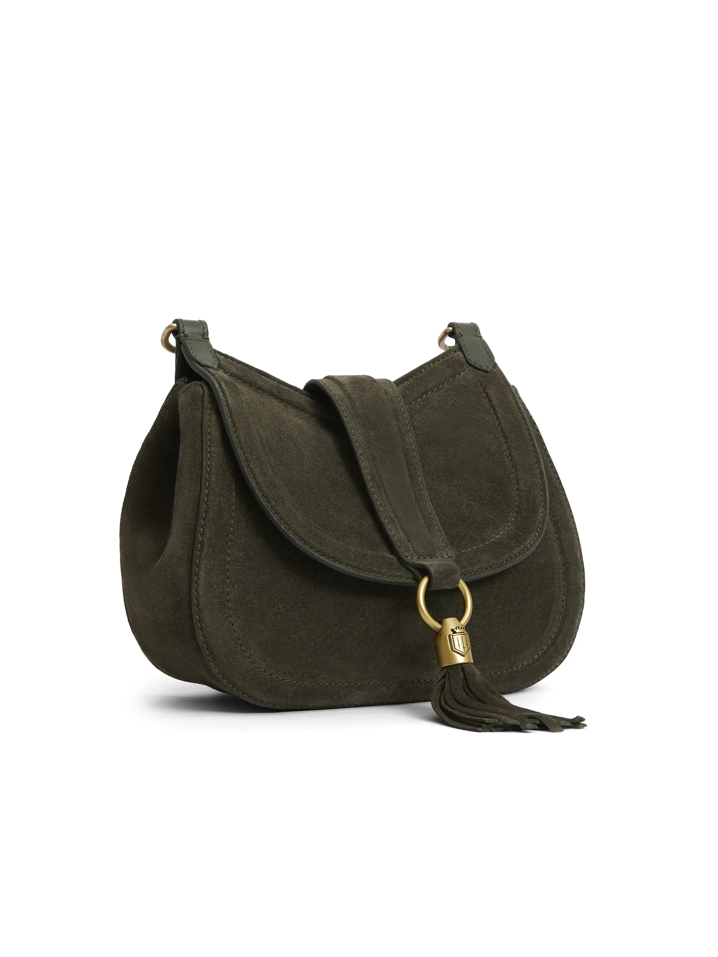 Langham Messenger Bag - Moss Green Suede