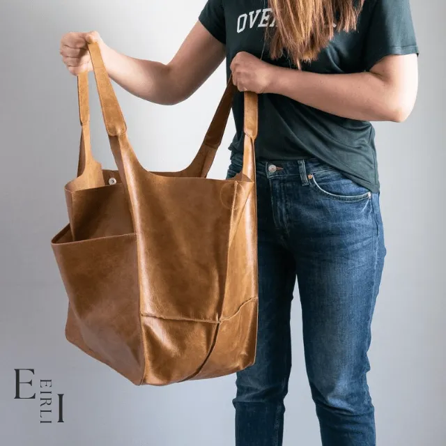 Large Tote Bags, Light Brown