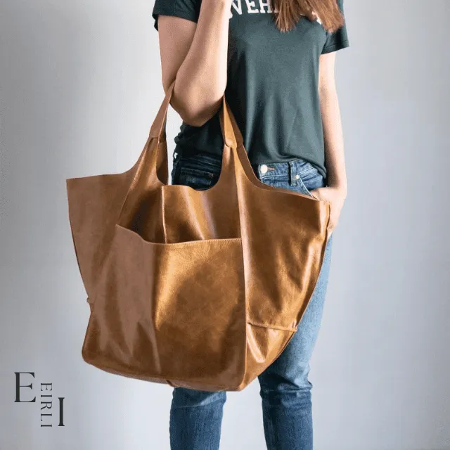 Large Tote Bags, Light Brown