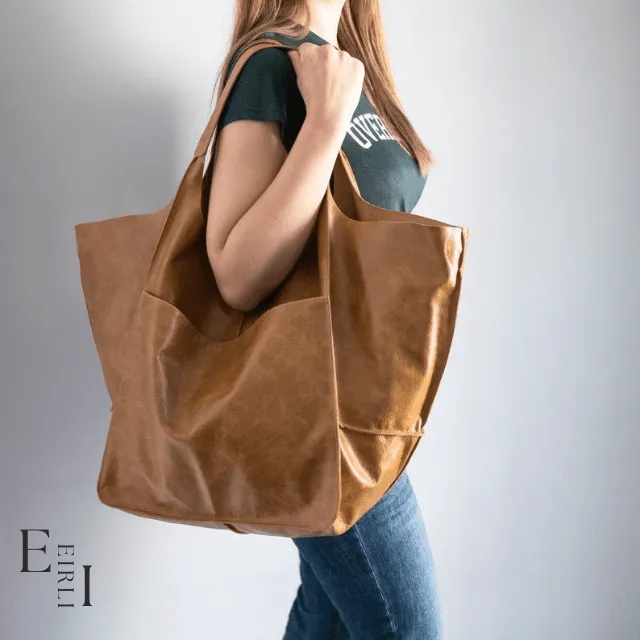 Large Tote Bags, Light Brown