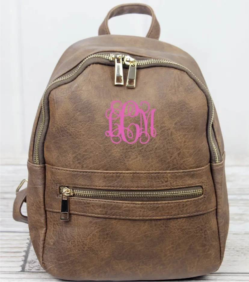 Leather backpack purse