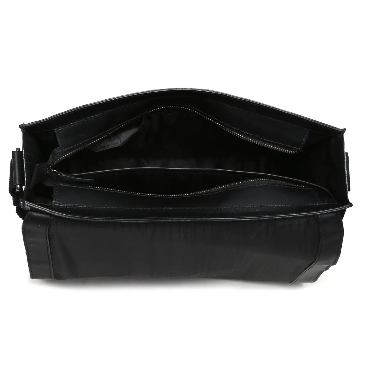 Lebanta | Black Leather Messenger Bag By Brune & Bareskin