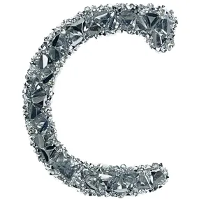 Letter C White Sparkling Rhinestone Patch