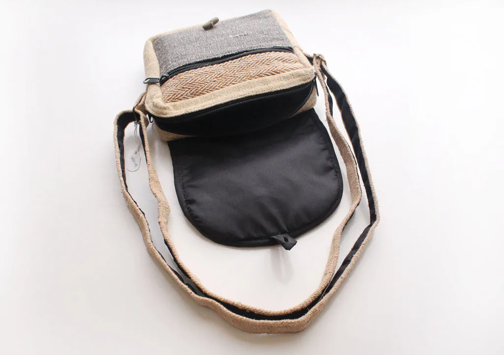 Light Weight and Durable 100% Natural Hemp Side Carry Passport Travel Bag