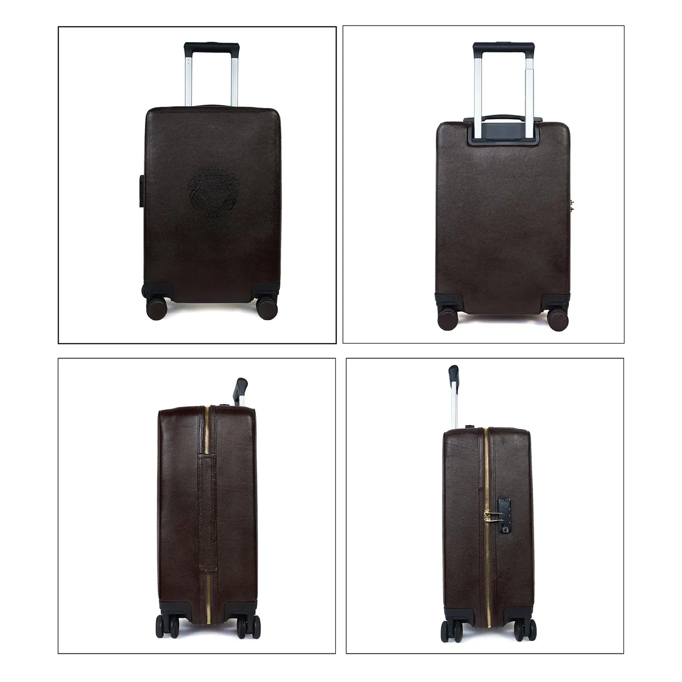 Light Weight cabin Luggage Trolley Bag(360 Rotation) Textured Leather