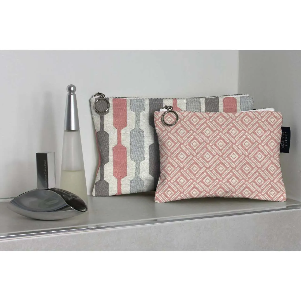 Lotta Pink   Grey Makeup Bag Set