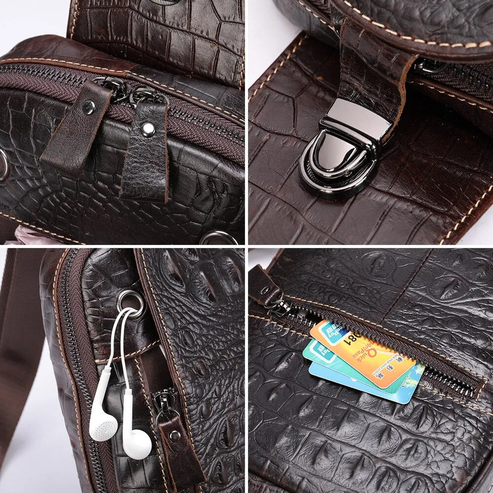 Luxury CrocLeather Crocodile Pattern Messenger Bag