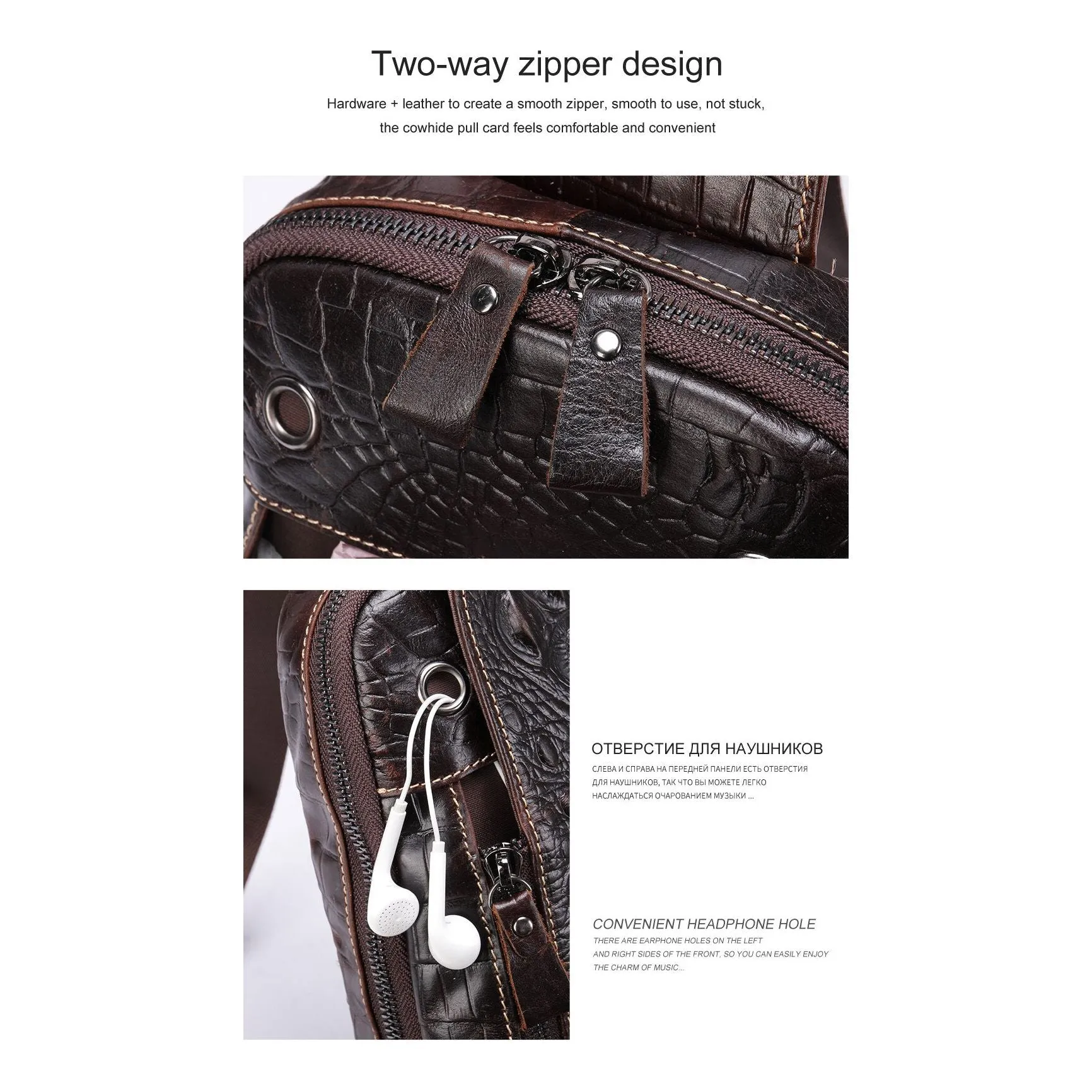 Luxury CrocLeather Crocodile Pattern Messenger Bag