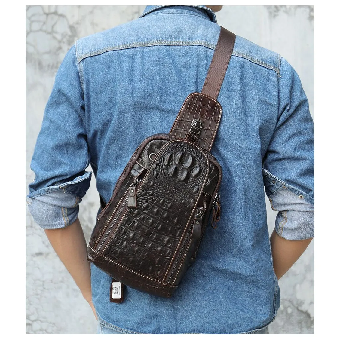 Luxury CrocLeather Crocodile Pattern Messenger Bag