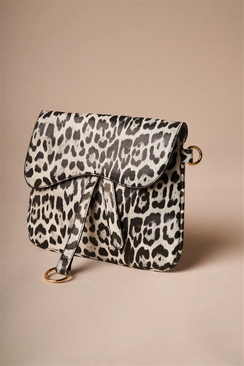 Madeline Leopard Crossbody in Grey