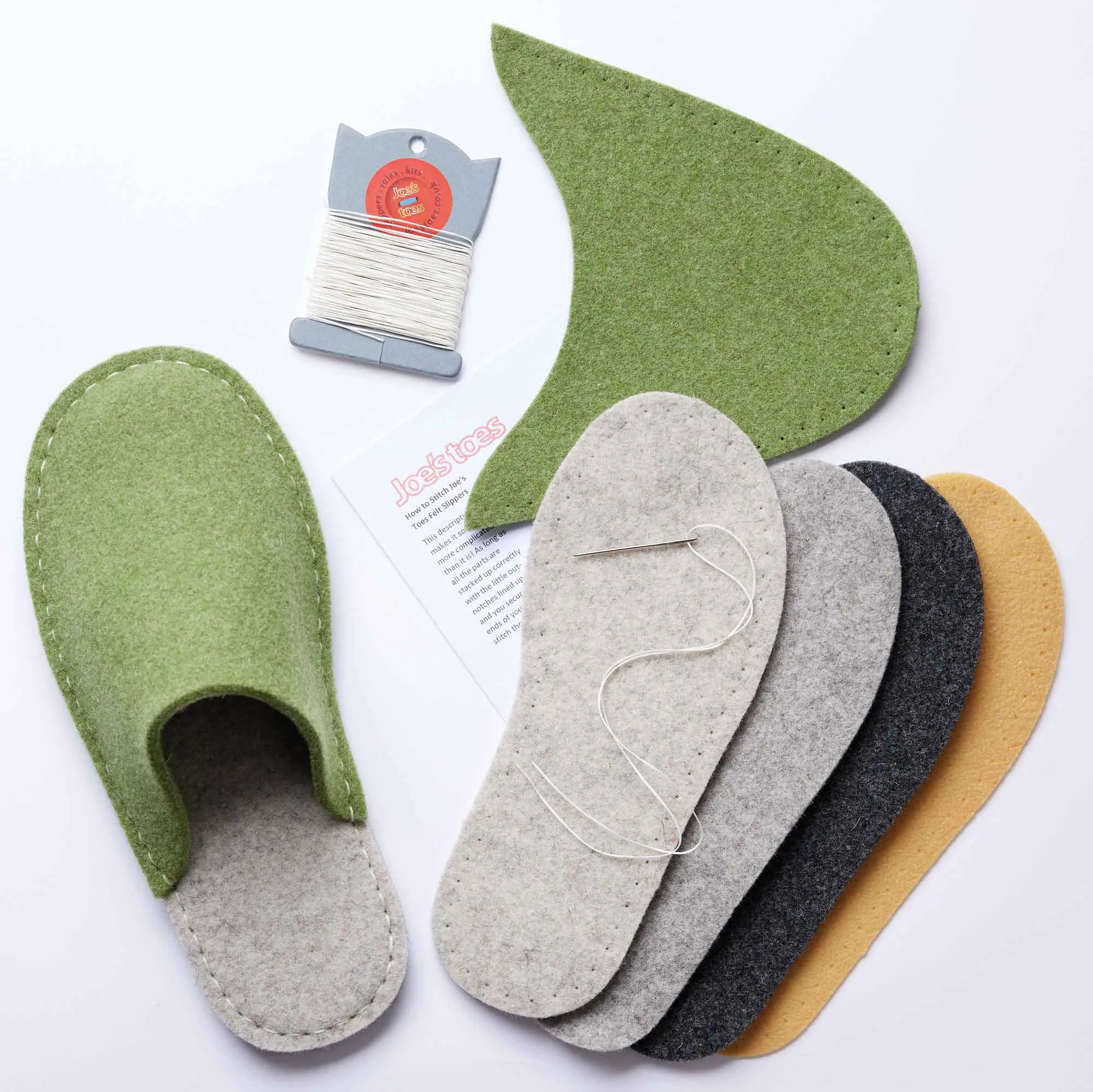 Make your own Felt Slipper Kit with Crepe Rubber Outsoles